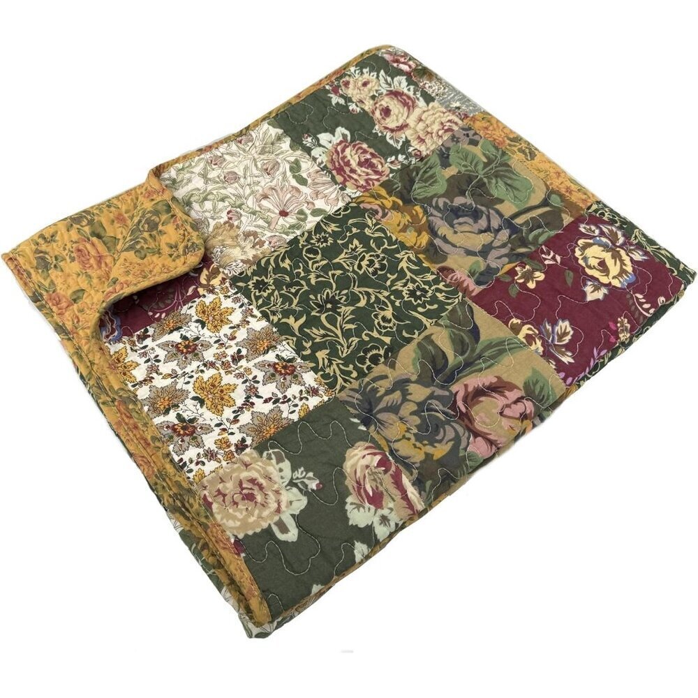 Greenland Home Antique Chic Quilted Patchwork Throw 50" X 60" Multicolor
